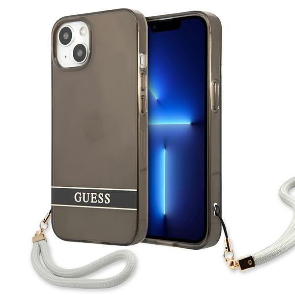 Capa Guess Translucent Strap para iPhone 13 mini - preta