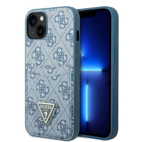 Capa Guess 4G Triangle Logo com Porta-cartões para iPhone 13 mini - azul