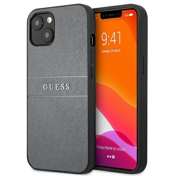 Capa Guess Saffiano Strap para iPhone 13 mini - cinza