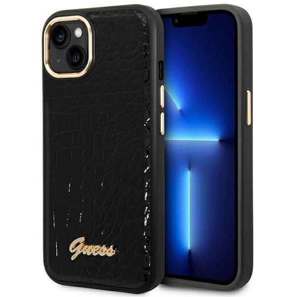 Estojo Guess Croco Collection para iPhone 14 Plus - preto