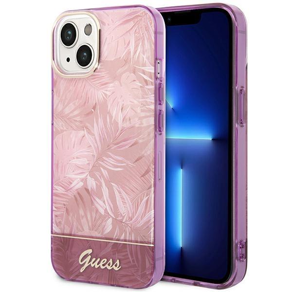 Capa Guess Jungle Collection para iPhone 14 Plus - rosa