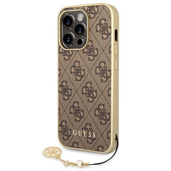 Etui Guess 4G Charms Collection para iPhone 14 Pro Max - castanho