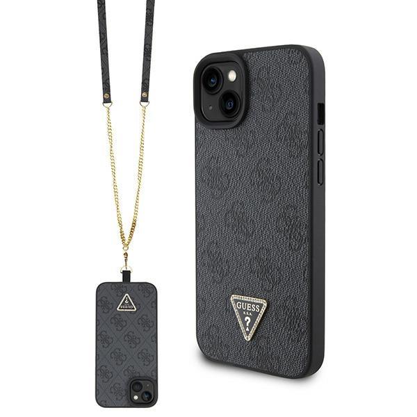 Capa Guess Crossbody 4G Metal Logo para iPhone 15 Plus - preta