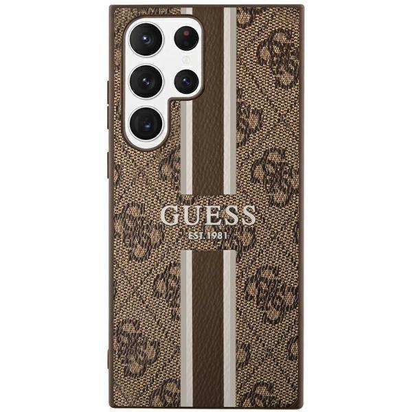 Capa Guess 4G Printed Stripes para Samsung Galaxy S23 Ultra - castanho