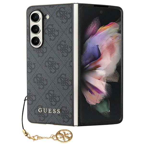 Capa Guess 4G Charms Collection para Samsung Galaxy Z Fold 5 - cinza