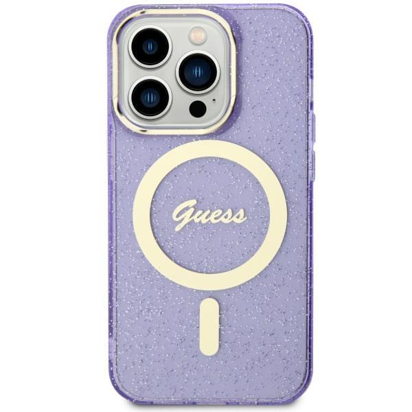 Capa Guess Glitter Gold MagSafe para iPhone 11 / Xr - roxa