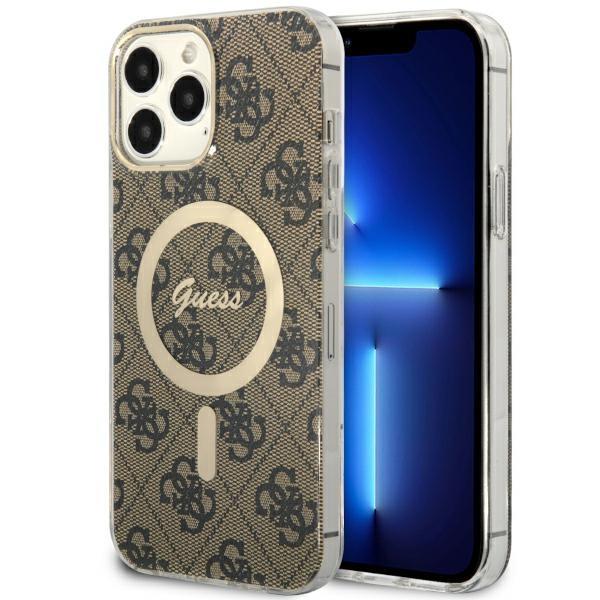 Capa Guess 4G MagSafe para iPhone 13 Pro Max - castanho