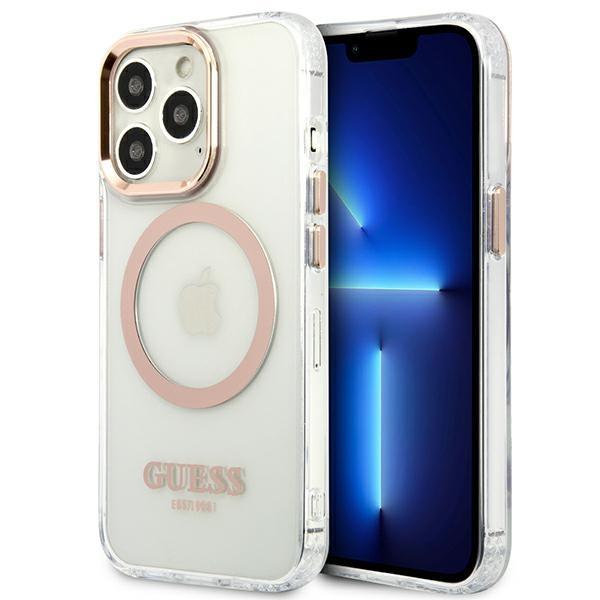 Capa Guess Metal Outline MagSafe para iPhone 13 Pro Max - dourada