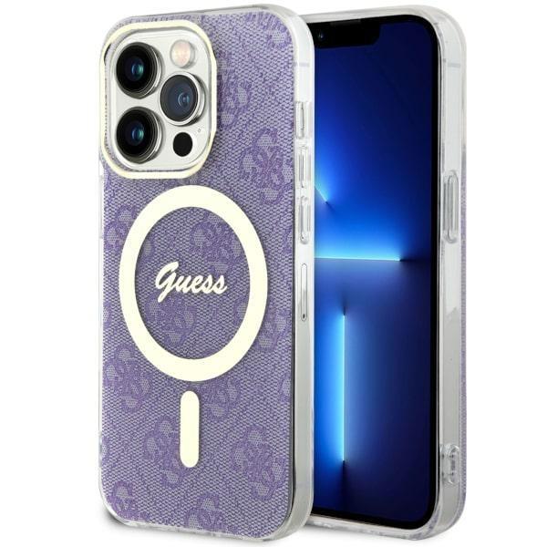 Capa Guess 4G MagSafe para iPhone 14 Pro - roxa
