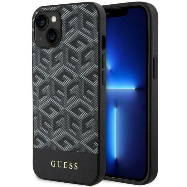 Capa Guess GCube Stripes MagSafe para iPhone 14 Plus - preta