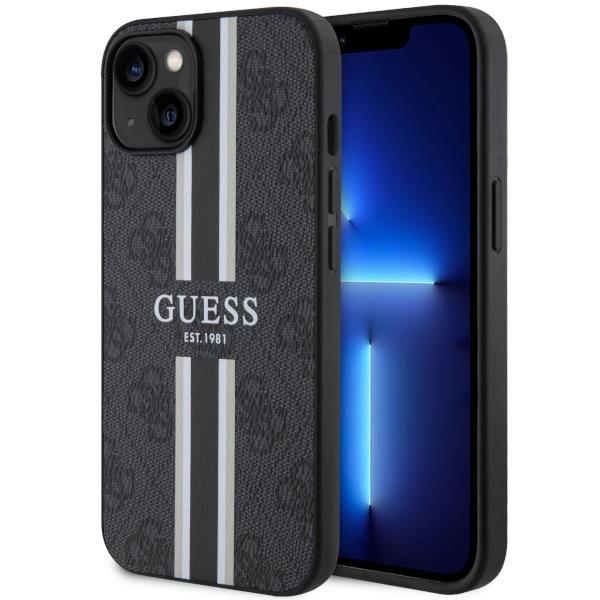 Etui Guess 4G Printed Stripes MagSafe para iPhone 14 Plus - preto