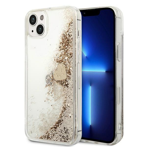 Capa Guess Glitter Charms para iPhone 14 Plus - dourada
