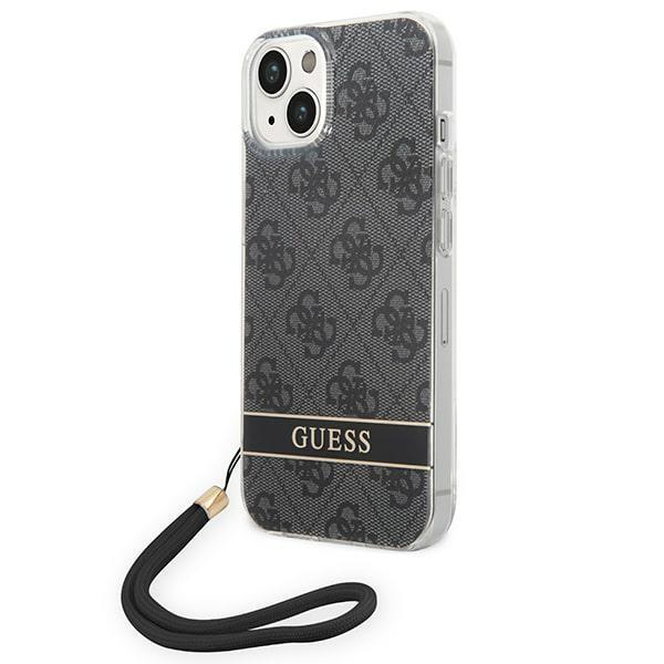 Capa Guess 4G Print Strap para iPhone 14 - preta
