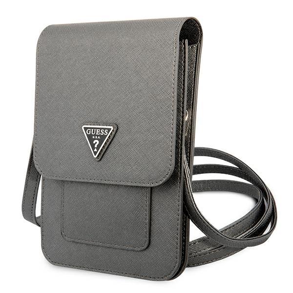 Bolsa Guess Saffiano Triangle - cinza