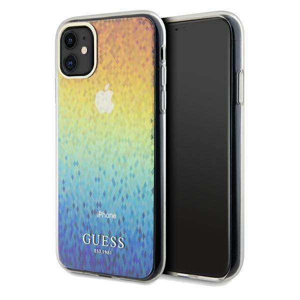 Capa Guess IML Faceted Mirror Disco Iridescente para iPhone 11 / Xr - multicolorida