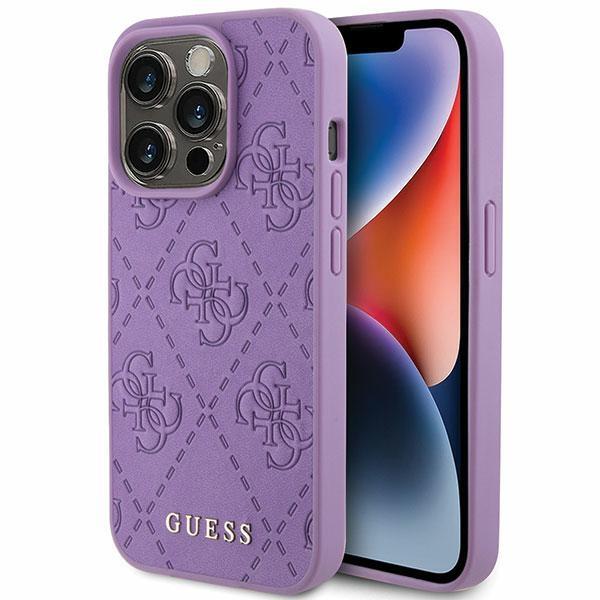 Capa Guess de Couro com Estampa 4G para iPhone 15 Pro Max - violeta