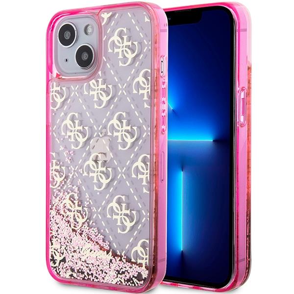 Capa Guess Liquid Glitter 4G Translúcida para iPhone 14 - rosa