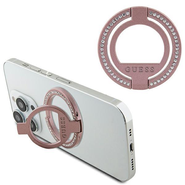 Uchwyt Guess MagSafe Ring Rhinestone - rosa