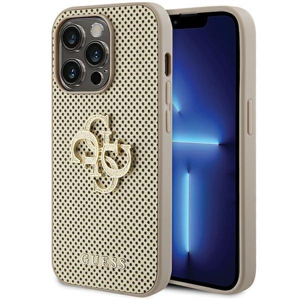 Capa Guess Perforada 4G Glitter para iPhone 15 Pro - dourada