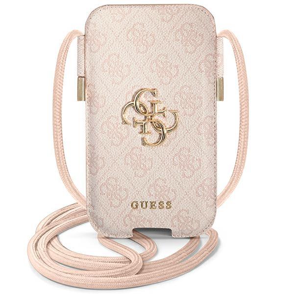 Bolsa Guess 4G com Grande Logo Metálico 6.7'' - rosa