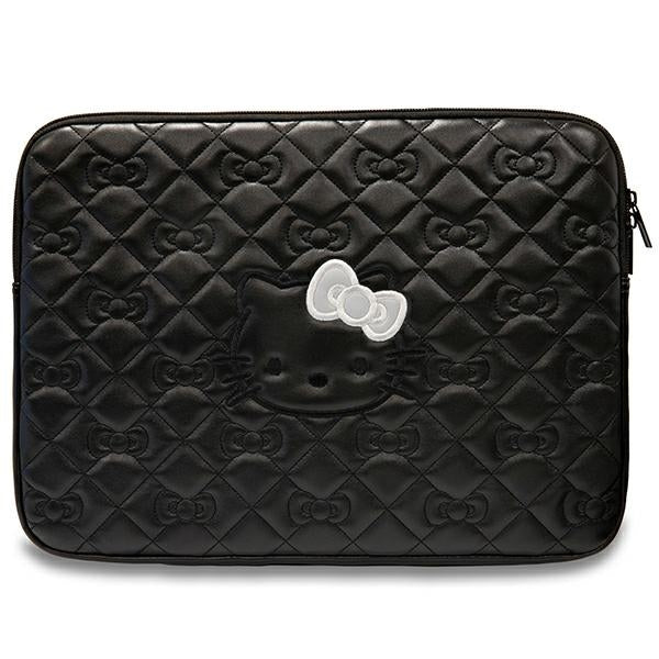 Capa Hello Kitty Zip PU Acolchoada com Laços para laptop de 14" - preta