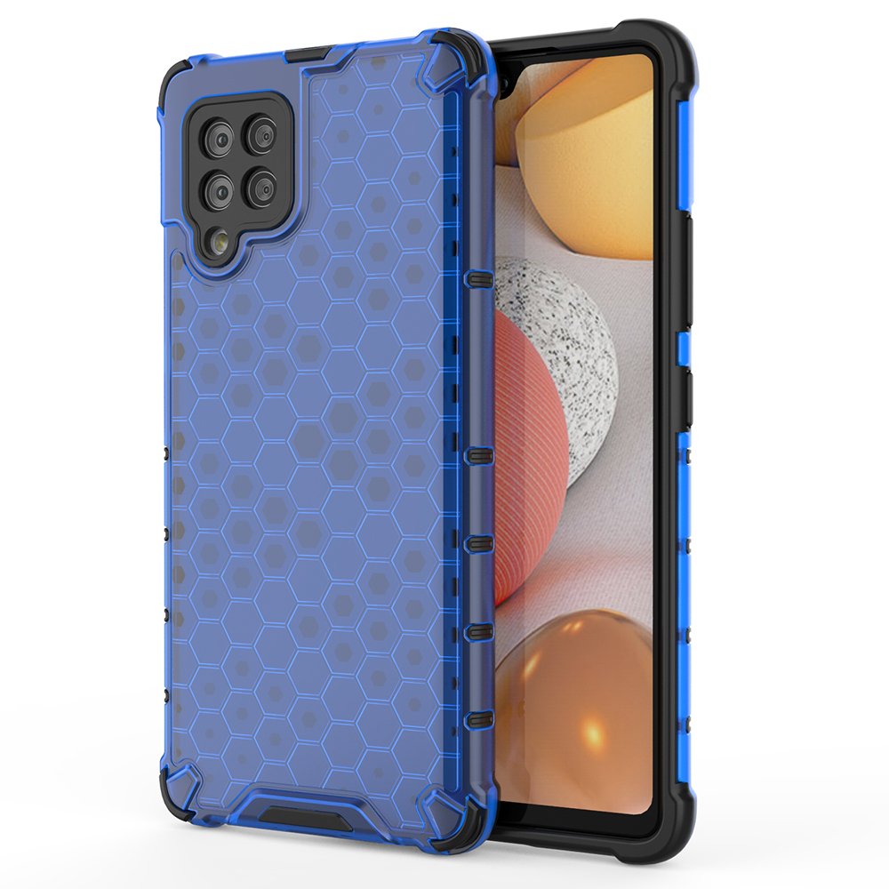 Capa de proteção resistente em favo de mel com moldura de gel para Samsung Galaxy A42 5G preto