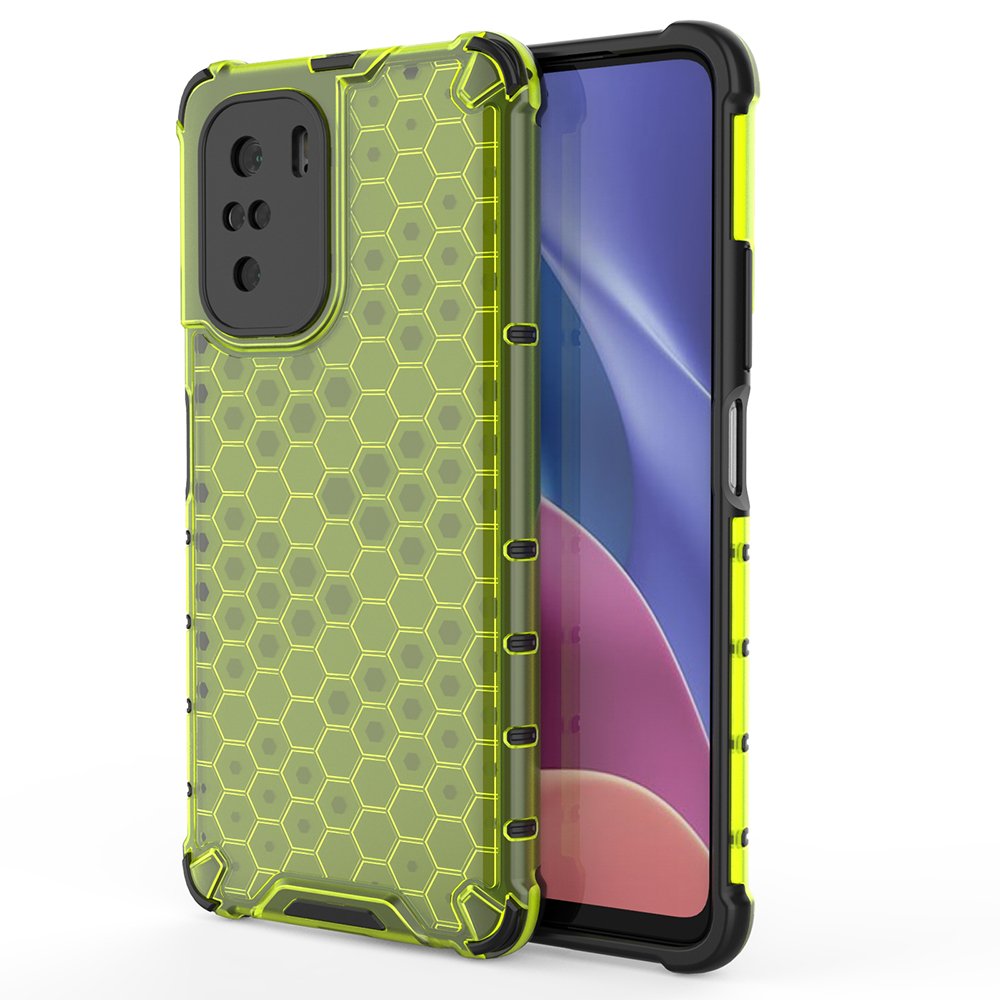 Capa protetora resistente com estrutura em favo de mel e moldura de gel para Xiaomi Redmi K40 Pro+ / K40 Pro / K40 / Poco F3, azul