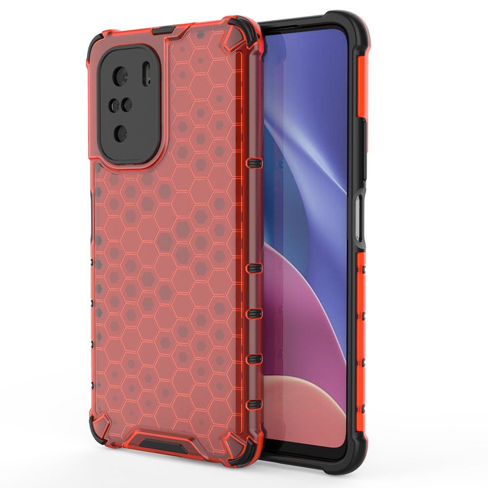 Capa protetora resistente com estrutura em favo de mel e moldura de gel para Xiaomi Redmi K40 Pro+ / K40 Pro / K40 / Poco F3 verde