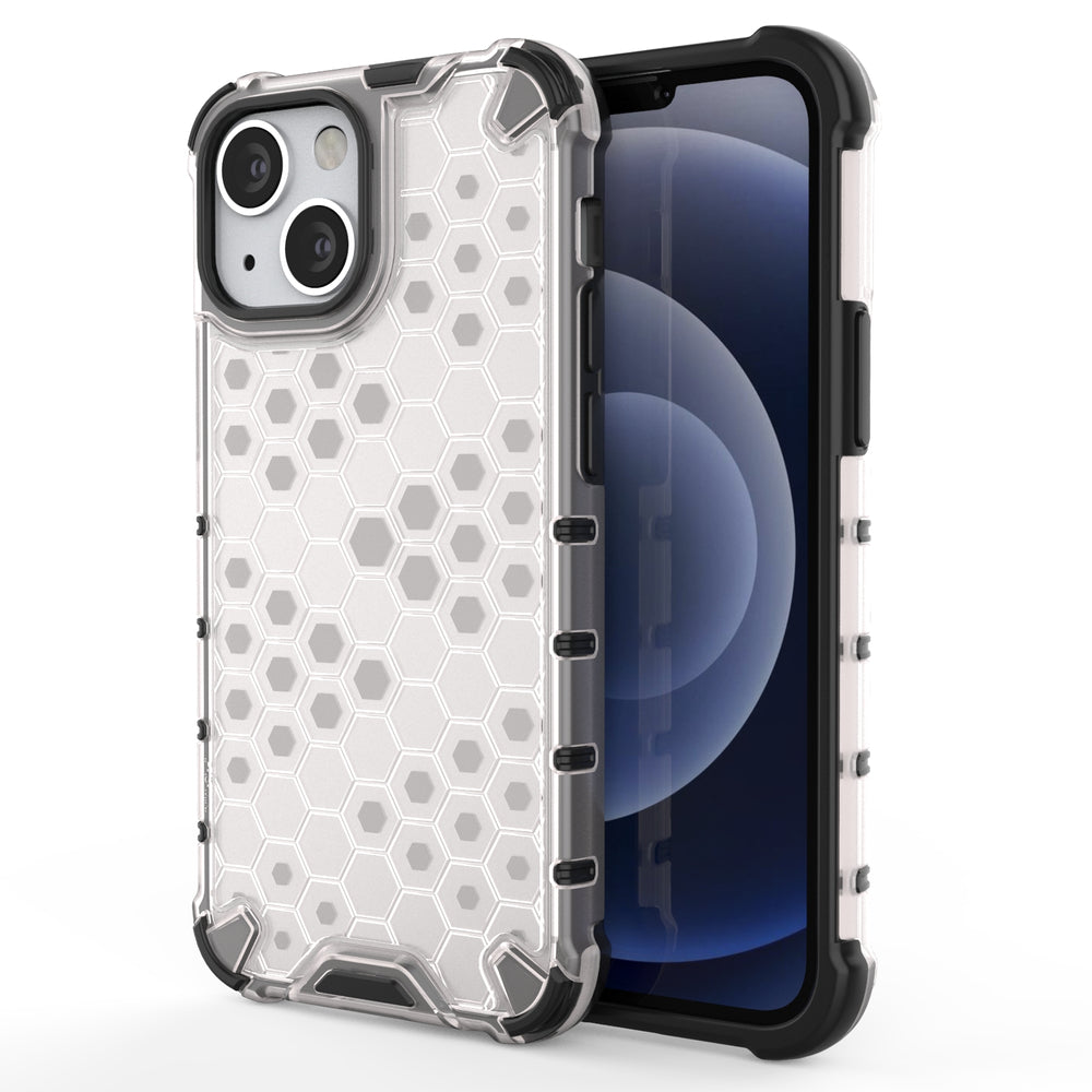 Capa protetora Honeycomb com moldura de gel para iPhone 13 mini transparente