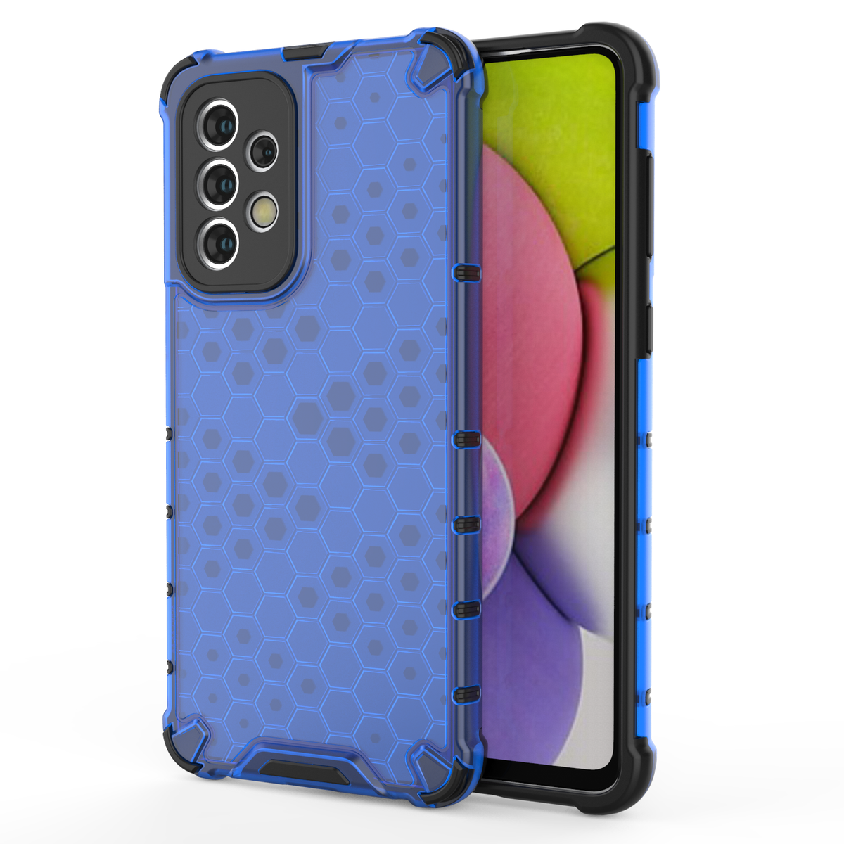 Capa protetora Honeycomb com moldura de gel para Samsung Galaxy A33 5G azul