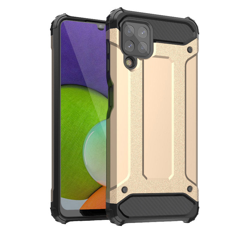 Capa Híbrida de Armadura para Samsung Galaxy A22 4G dourada