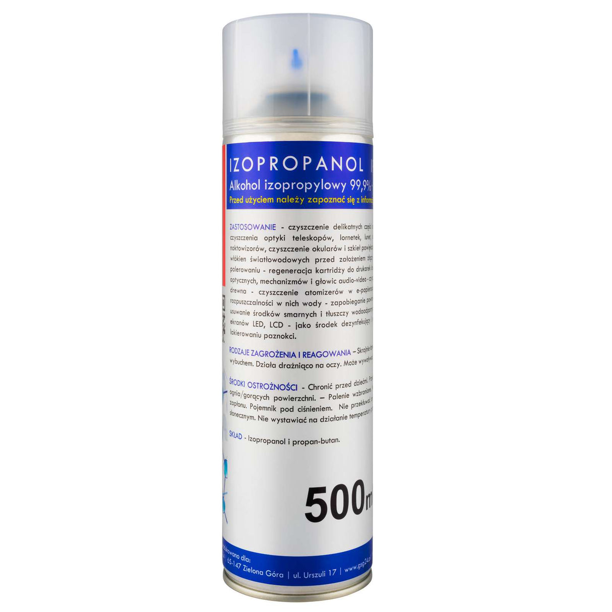 Álcool isopropílico Isopropanol IPA I-MAX 99,9% Spray 500ML