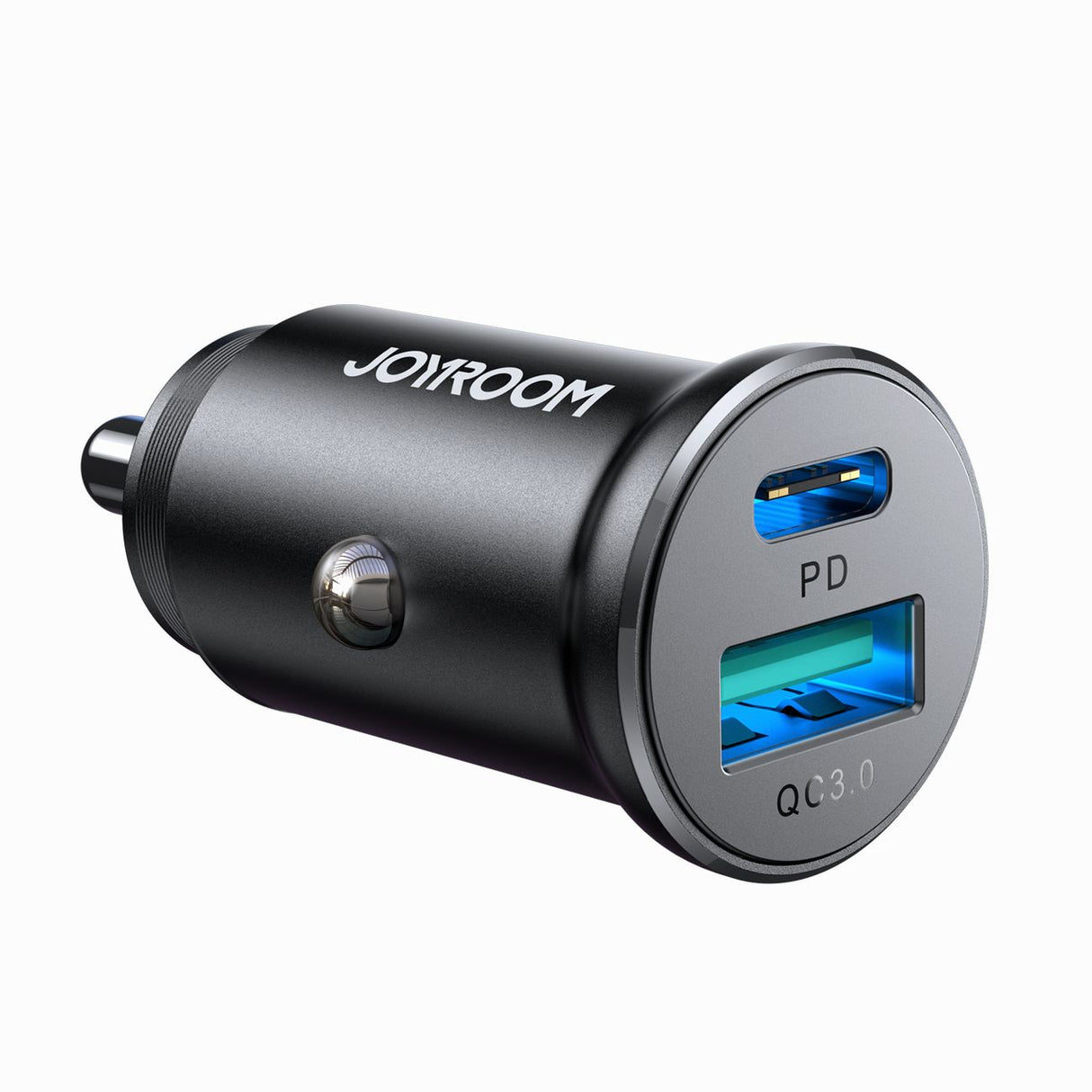 Mini carregador de carro Joyroom JR-CCN05 30W USB-A USB-C - preto