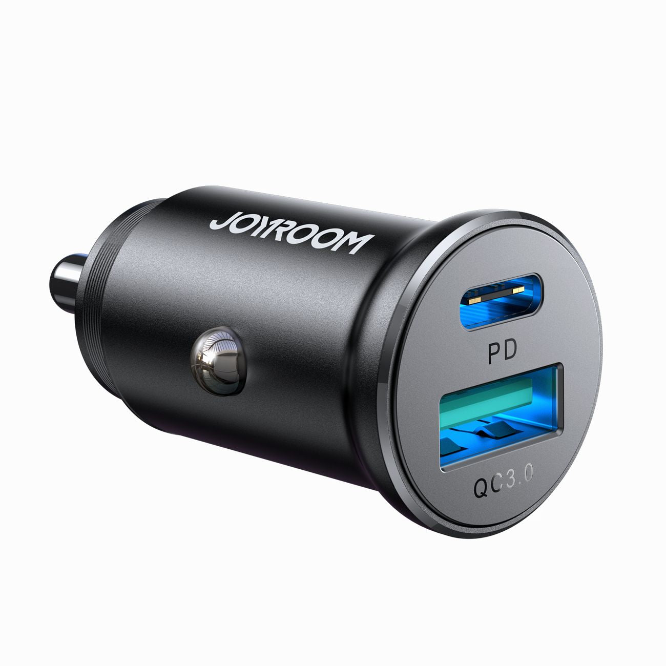 Mini carregador de carro Joyroom JR-CCN05 30W USB-A USB-C - preto