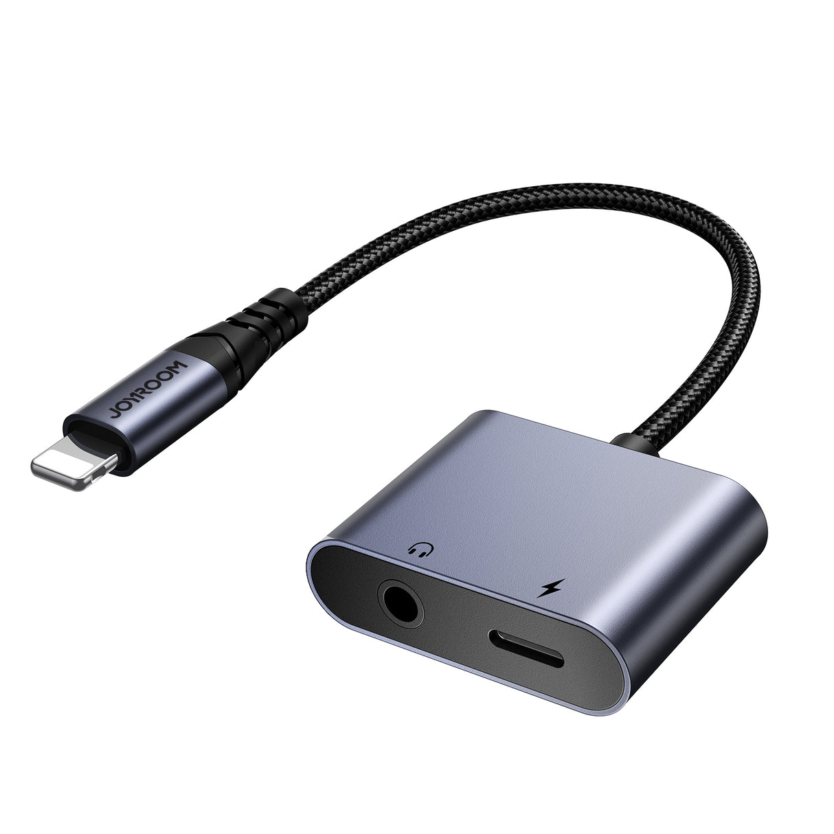 Adaptador DAC 2 em 1 Joyroom SY-L01 de Lightning para Lightning / mini jack 3.5 mm - preto
