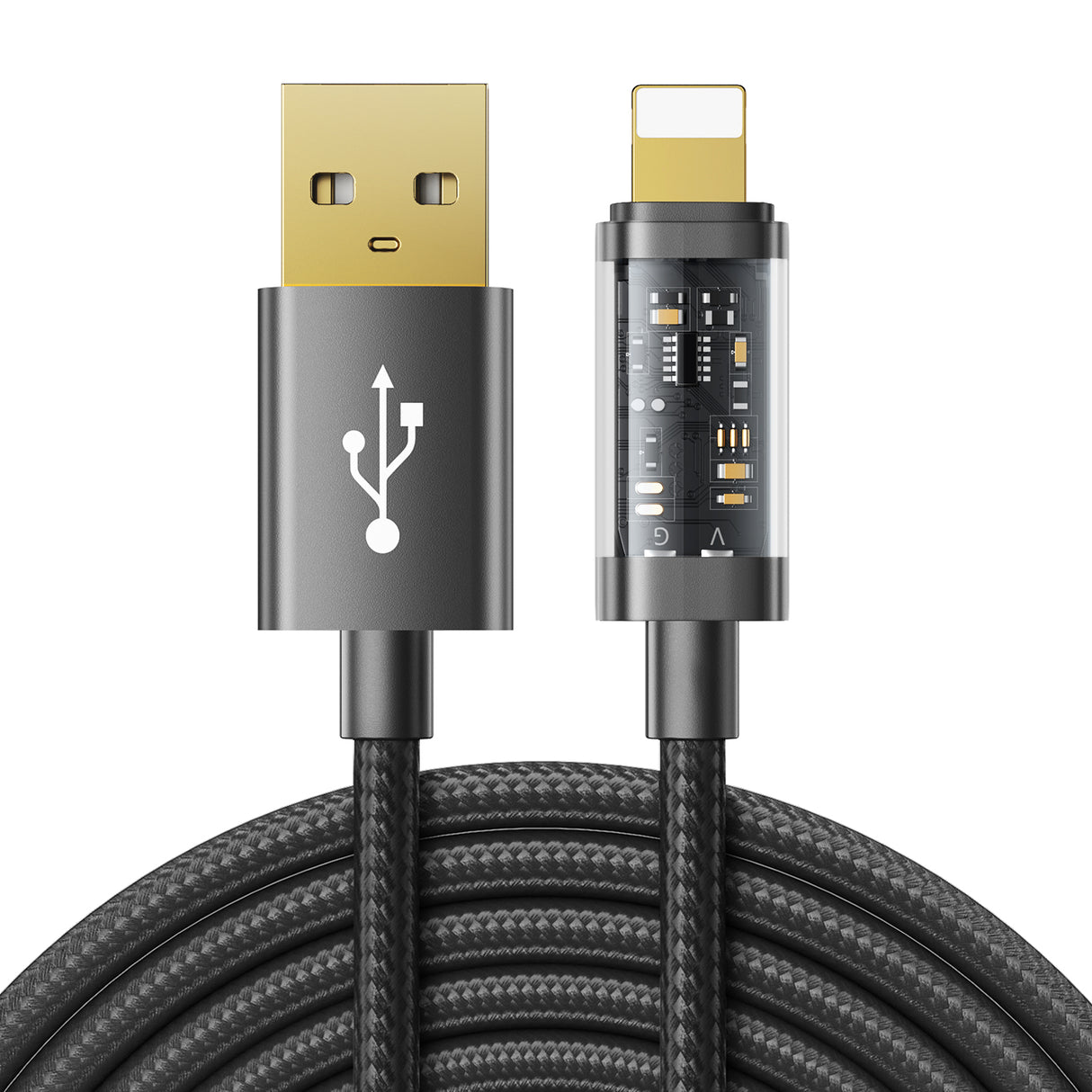 Cabo USB - Lightning Joyroom para carregamento / transmissão de dados 2,4A 20W 2m preto (S-UL012A20)