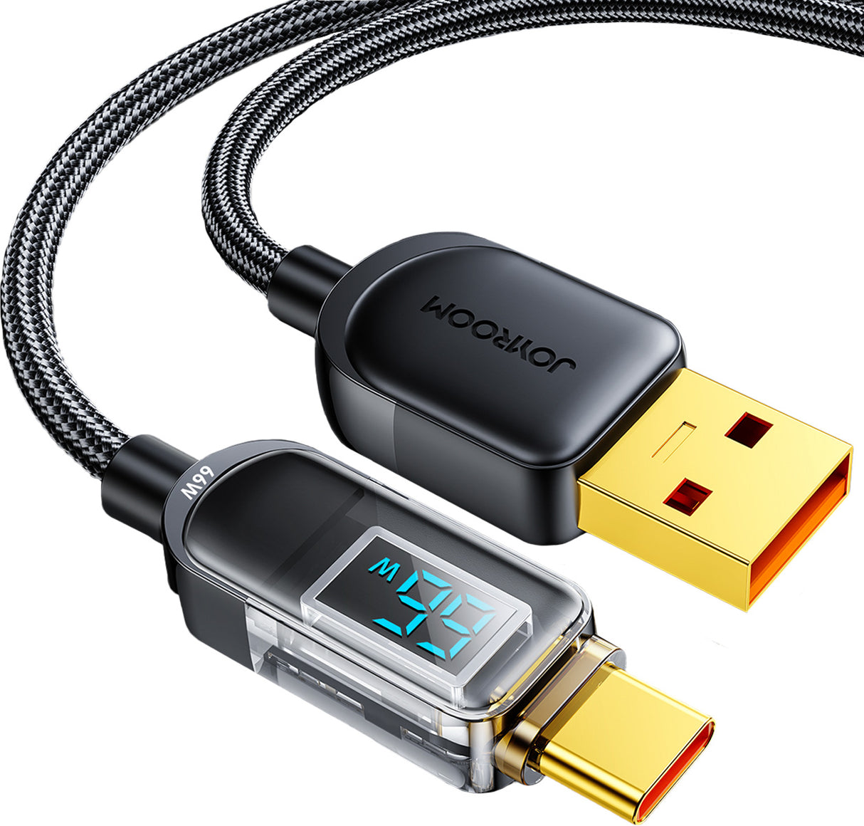 Cabo Joyroom USB - USB C 66W para carregamento rápido e transferência de dados 1,2 m preto (S-AC066A4)