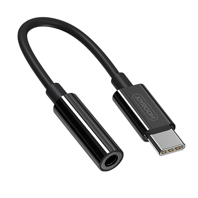 Adaptador Joyroom de 3,5 mm mini jack (feminino) para USB Tipo C (masculino) preto (SH-C1)