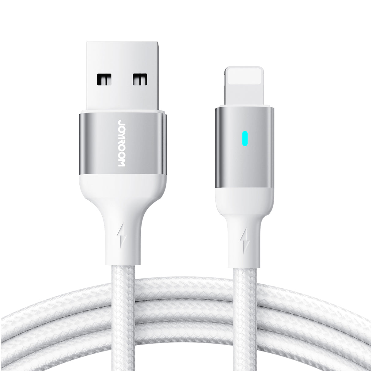 Cabo USB - Lightning 2.4A da Joyroom, série A10, 2 metros, branco (S-UL012A10)
