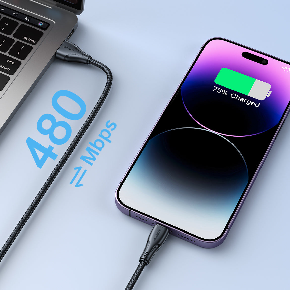 Cabo USB - Lightning 2.4A da Joyroom, série Surpass, 3 metros, preto (S-UL012A11)