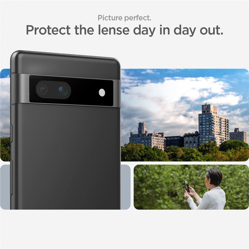 Protetor de Câmera Spigen Glas.tR EZ Fit Optik para Google Pixel 7A - preto, 2 unidades.