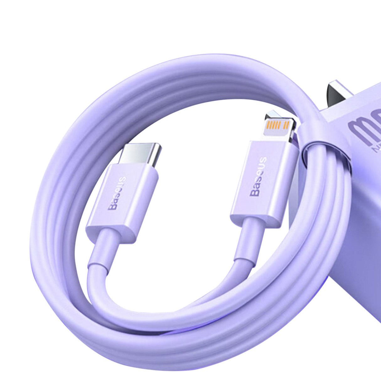 Cabo de carregamento rápido / transferência de dados USB-C - Lightning PD 20W 1m Baseus Superior Series - roxo