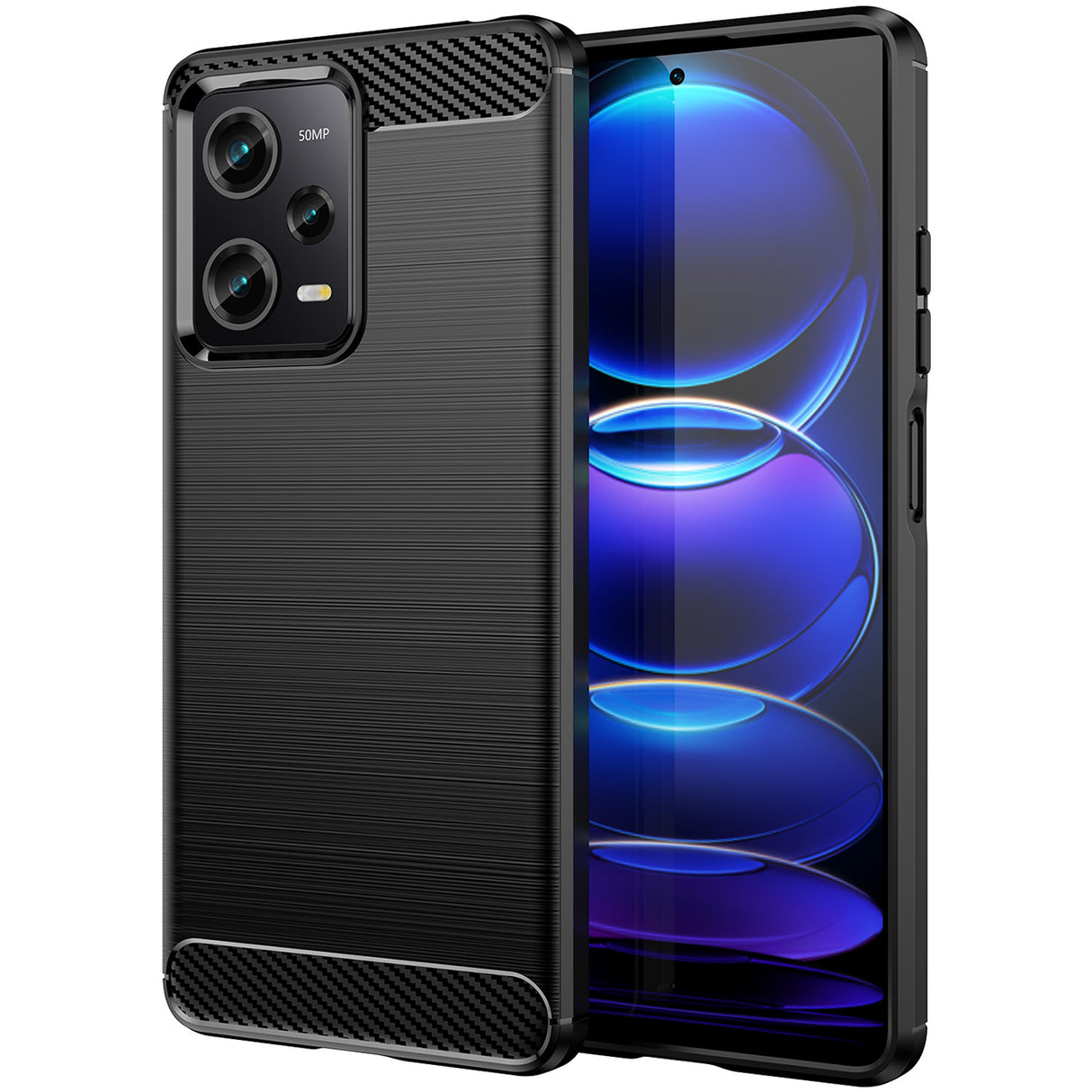 Capa de Carbono para Xiaomi Poco X5 Pro 5G, capa protetora de silicone flexível na cor preta.