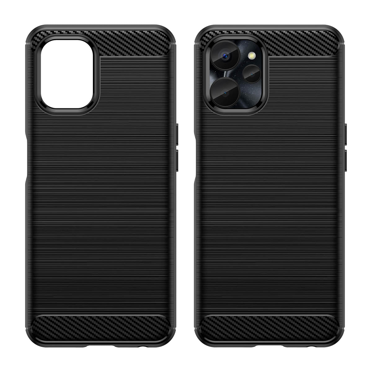 Capa Carbon Case para Realme 10 5G / Realme 9i 5G em silicone flexível e carbono na cor preta