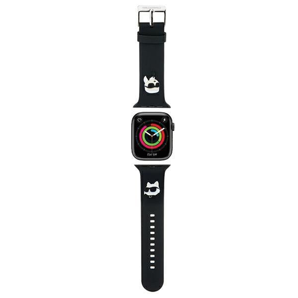 Pulseira Karl Lagerfeld 3D Rubber Karl&Choupette Heads para Apple Watch 38/40/41mm - preta