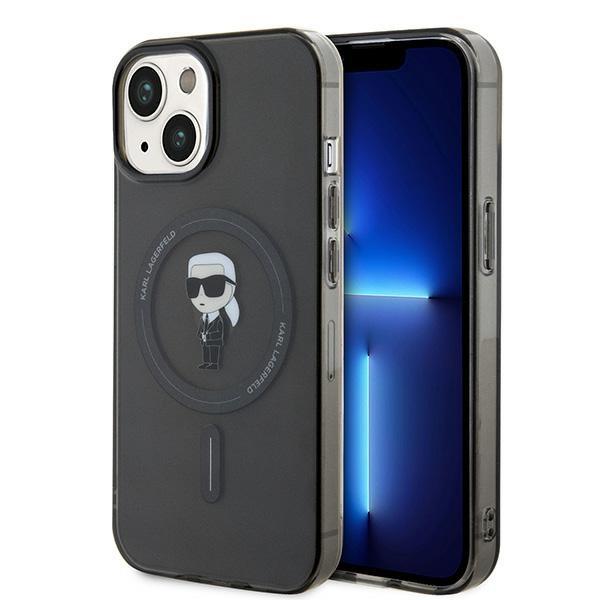 Etui Karl Lagerfeld IML Ikonik MagSafe para iPhone 15 - preto