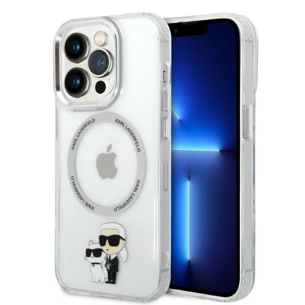 Etui Karl Lagerfeld Iconic Karl&Choupette Magsafe para iPhone 14 Pro Max - transparente