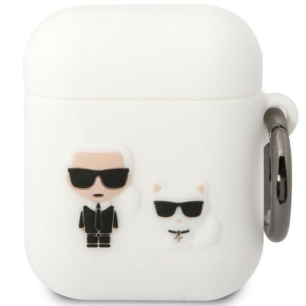 Estojo Karl Lagerfeld de Silicone Karl&Choupette para AirPods 1/2 - branco