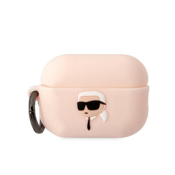 Etui Karl Lagerfeld Silicone Karl Head 3D para AirPods Pro 2 - rosa