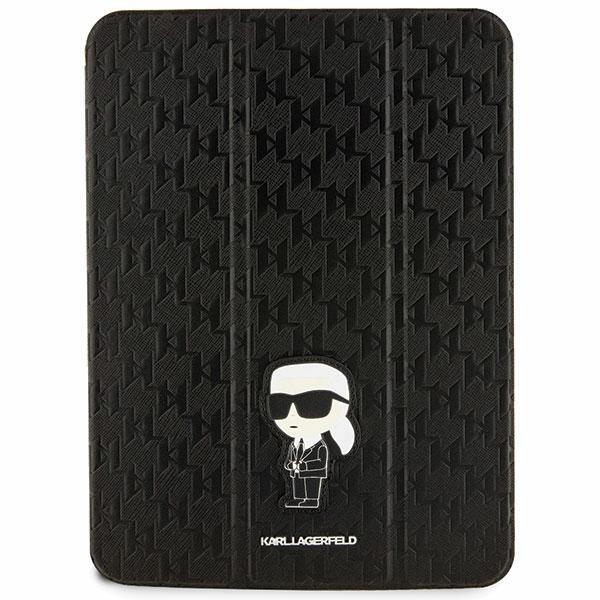 Capa Karl Lagerfeld Saffiano Monogram Ikonik para iPad 10.9" - preta